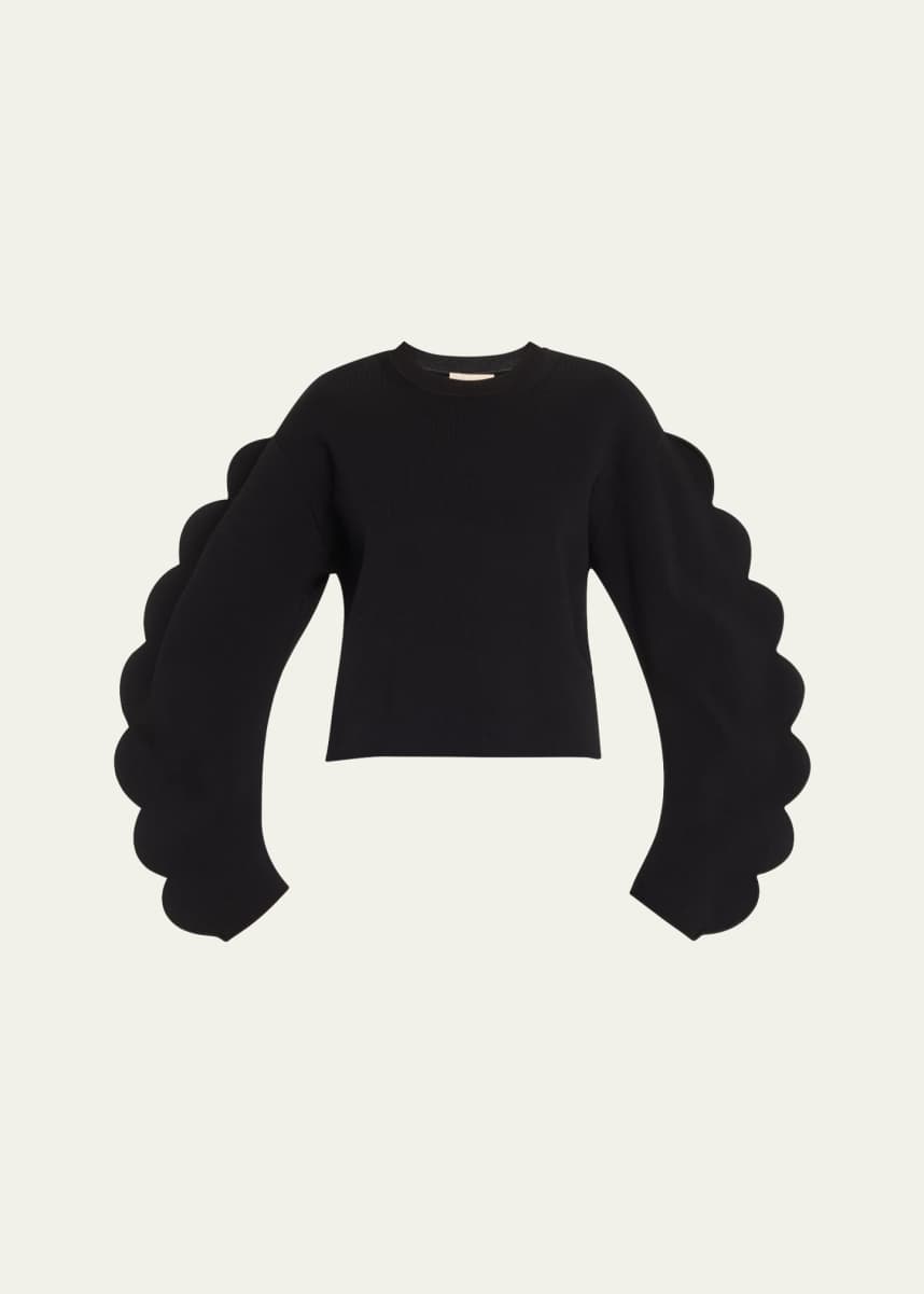 Ulla Johnson Ivy Scallop-Sleeve Pullover
