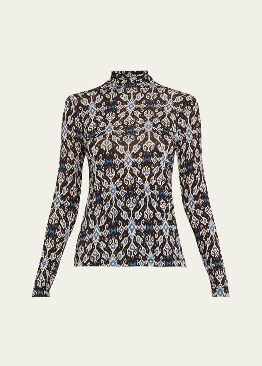 Ulla Johnson Aurelia Printed Turtleneck Pullover
