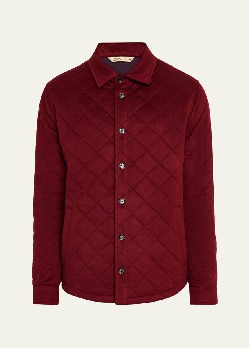 Baldassari Men's Cashmere Quilted Shirt Jacket