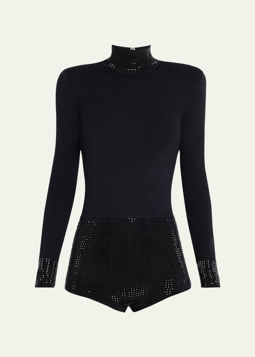 Retrofete Bethanie Rhinestone Turtleneck Romper