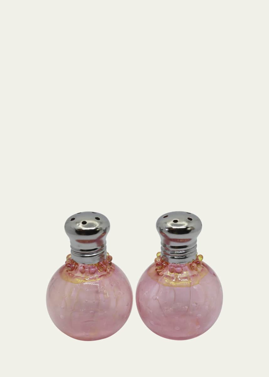 Glass Act Mini Basketweave Salt and Pepper Shakers