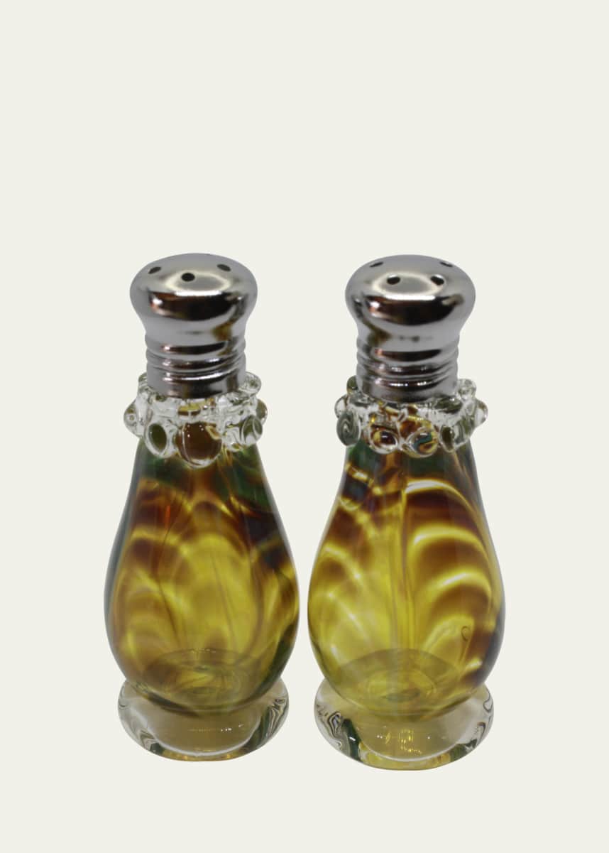 Glass Act Feather Fern Salt and Pepper Shakers