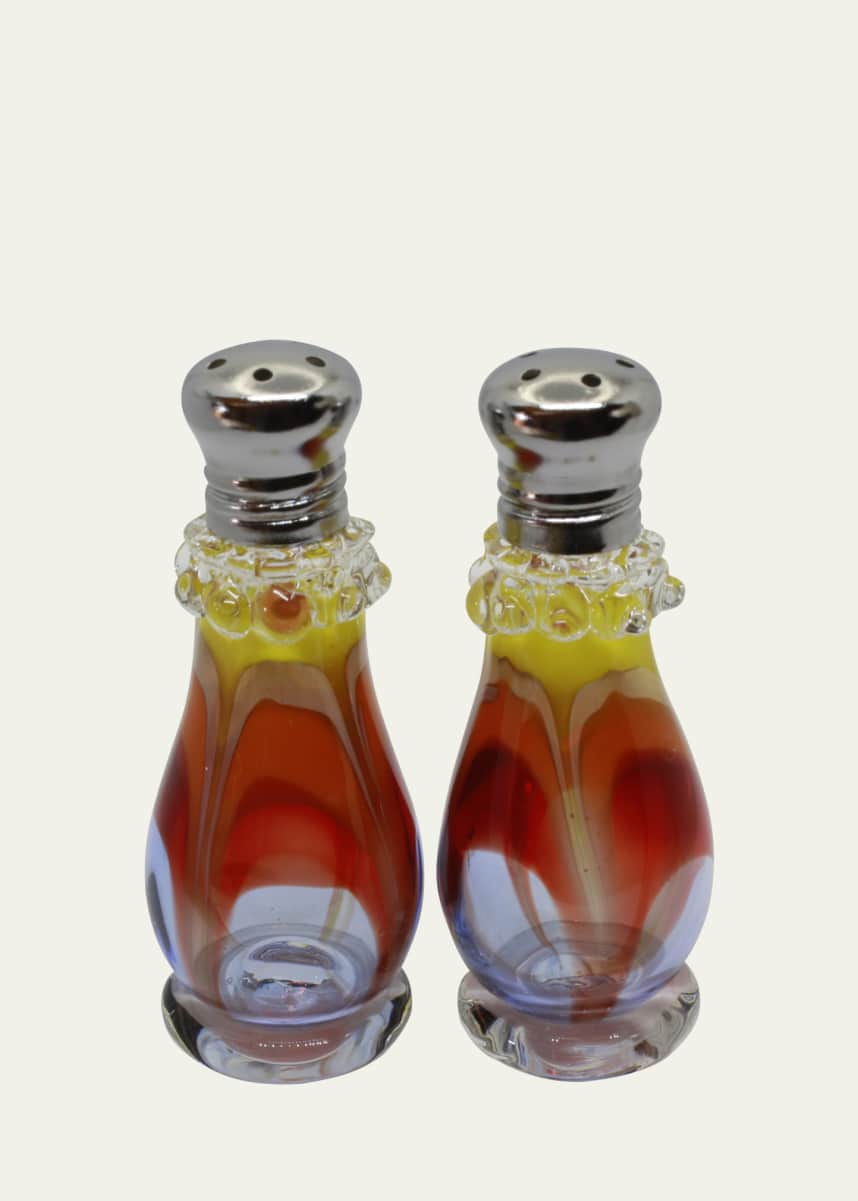 Glass Act Feather Brilliant Salt and Pepper Shakers