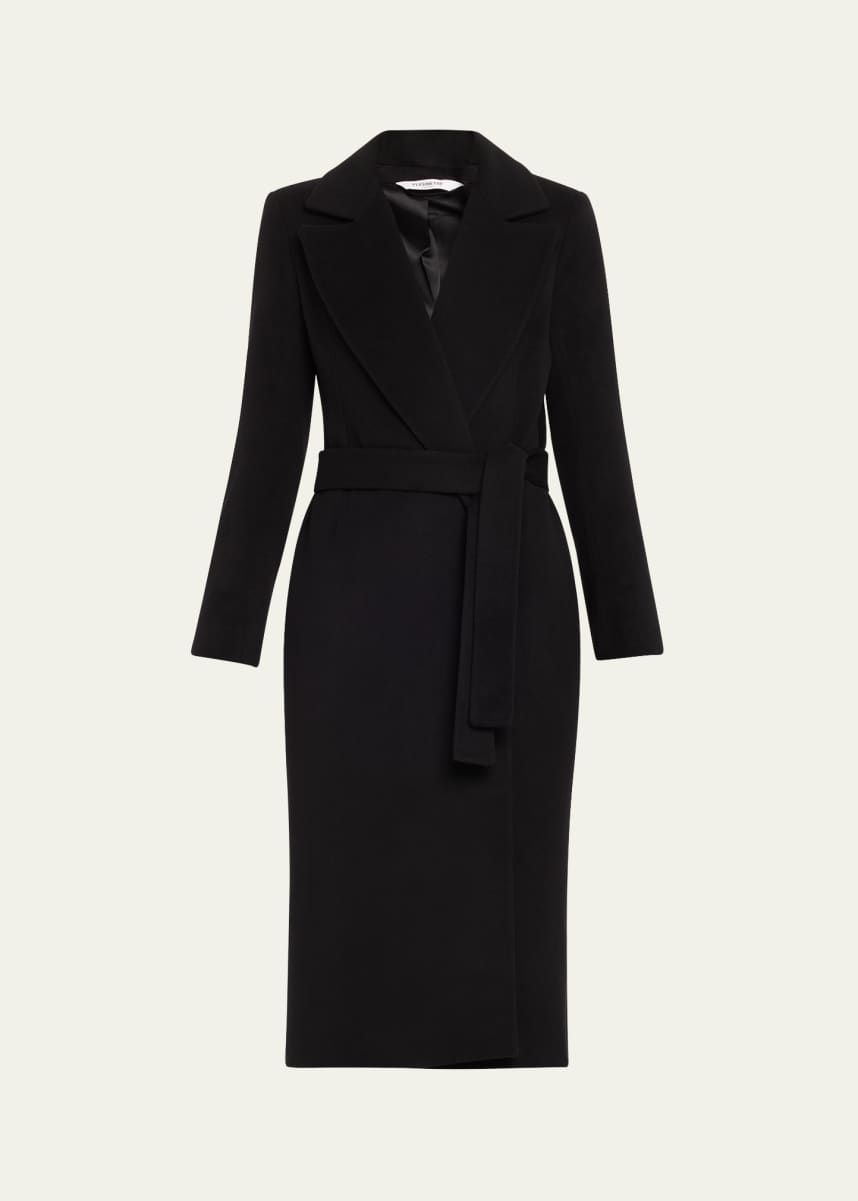 Notch collar wool coat fleurette cheap