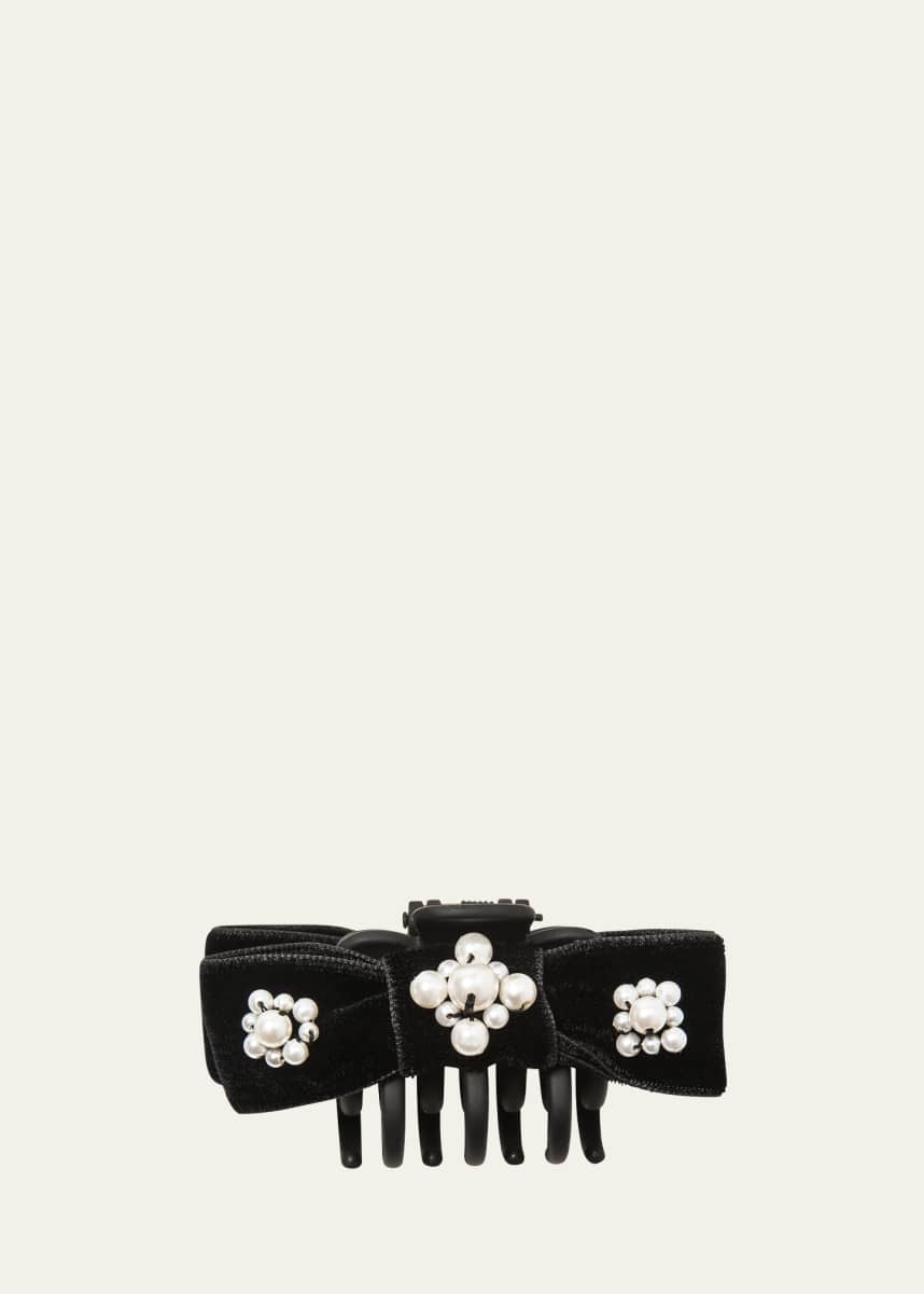 Jennifer Behr Maaggie Pearly Velvet Jaw Clip