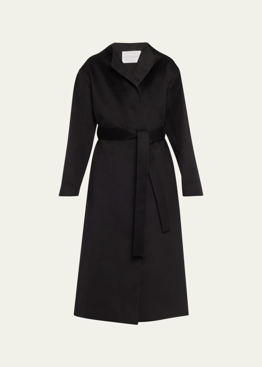MARIA MCMANUS Long Self-Tie Wool Wrap Coat