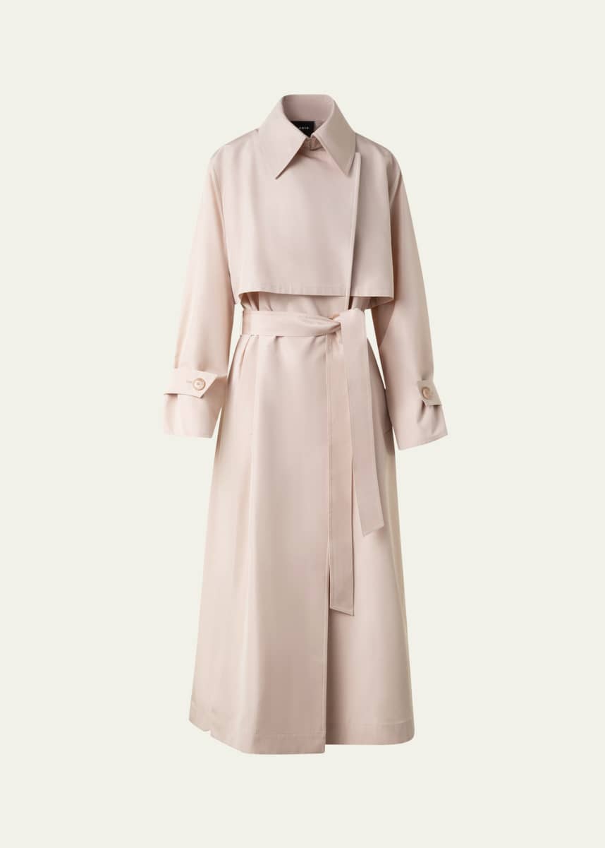 Akris Haider Oversized Silk Taffeta Trench Coat