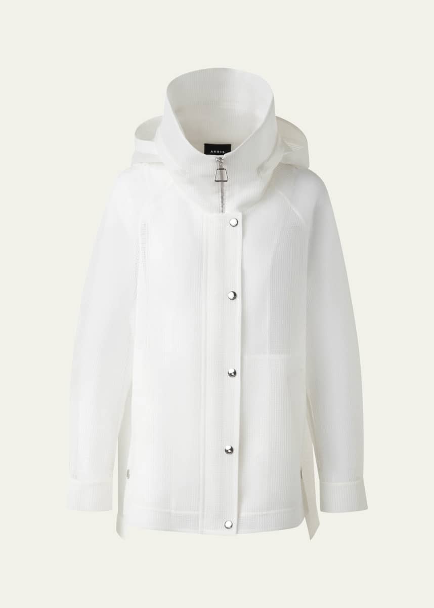 Akris Palina Double Layer Techno Grid Parka