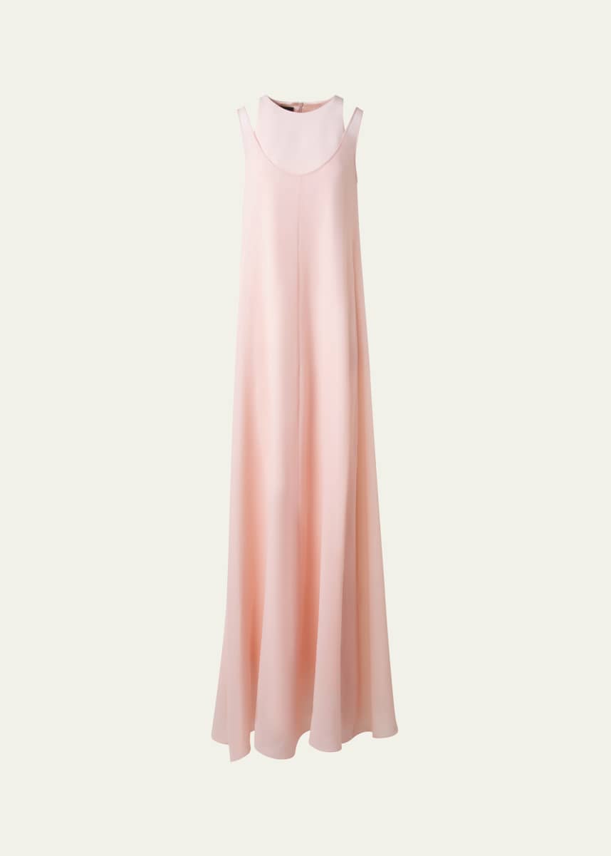 Akris Layered Shoulder Cutout Silk Gown