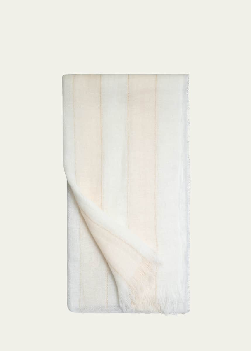 Akris Lurex Stripe Linen Scarf