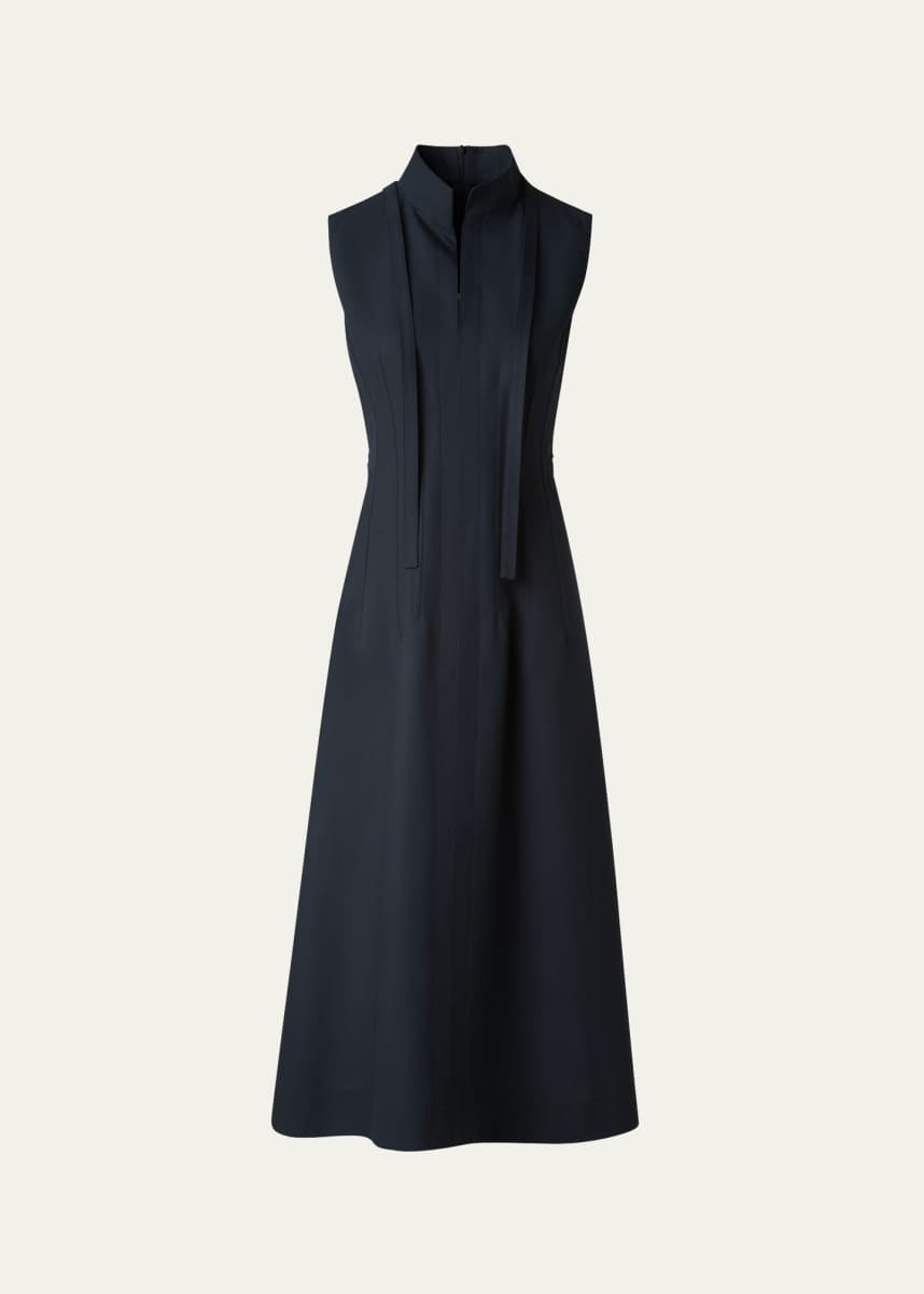 Akris Fit-and-Flare Cotton Midi Dress