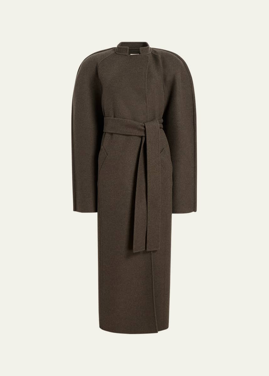Khaite Rothen Belted Double Face Wool Coat