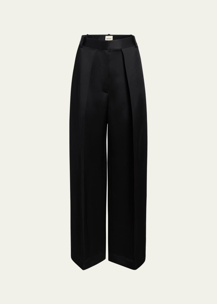 Khaite Marinta Pintuck Wide Leg Pants