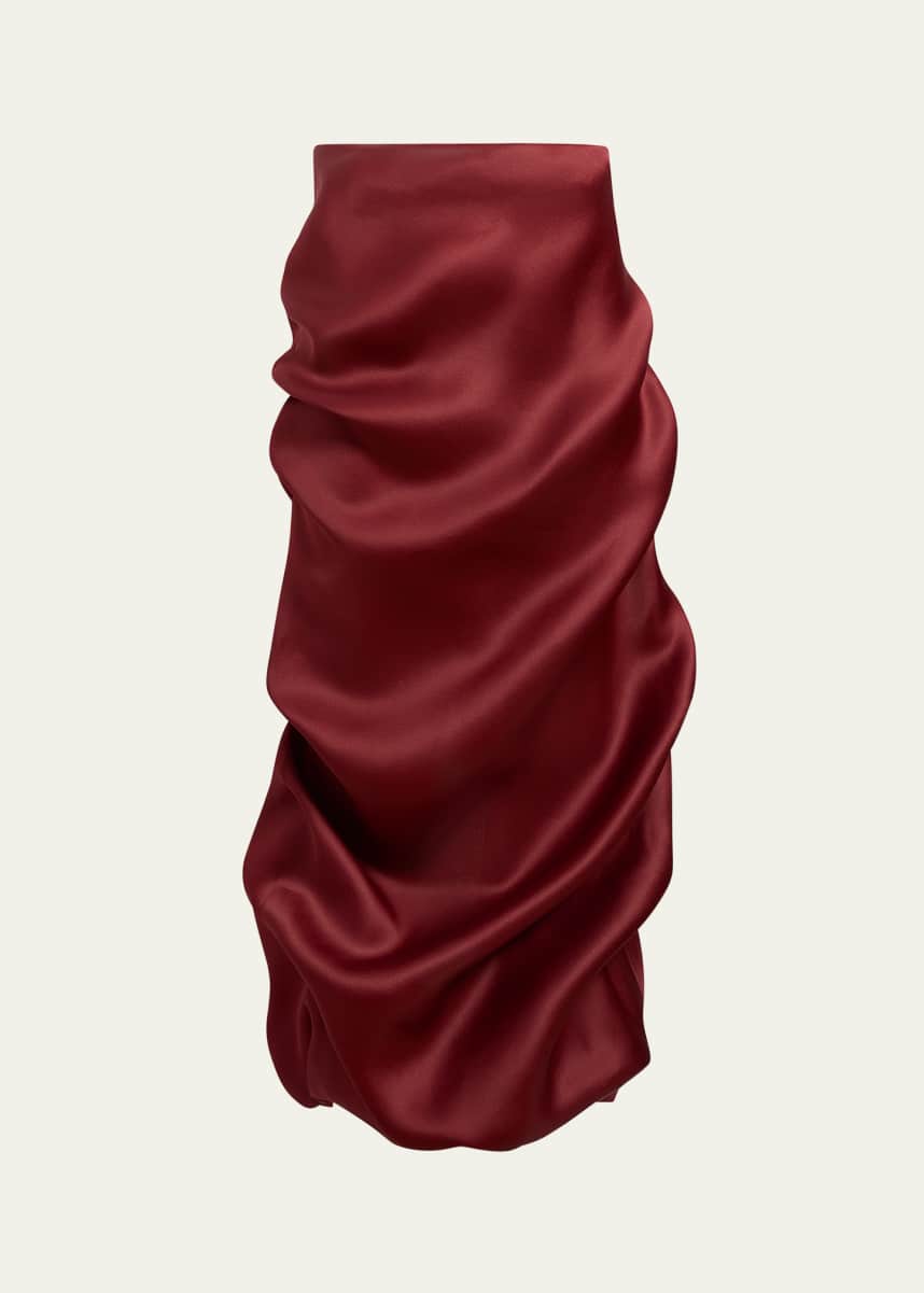 Khaite Olula Draped Silk Maxi Skirt