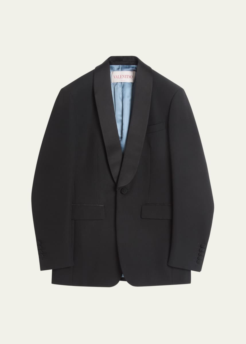 Valentino Garavani Men's Grain de Poudre Shawl Sport Coat