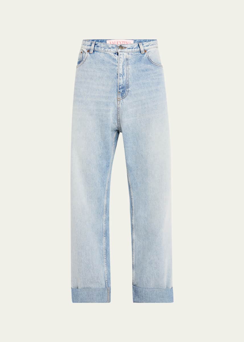 Valentino Garavani Men's Wide-Leg Denim Jeans