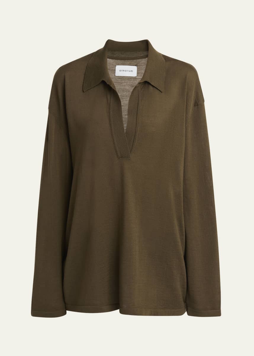 ARMARIUM Aurelio Oversized Wool Polo Top