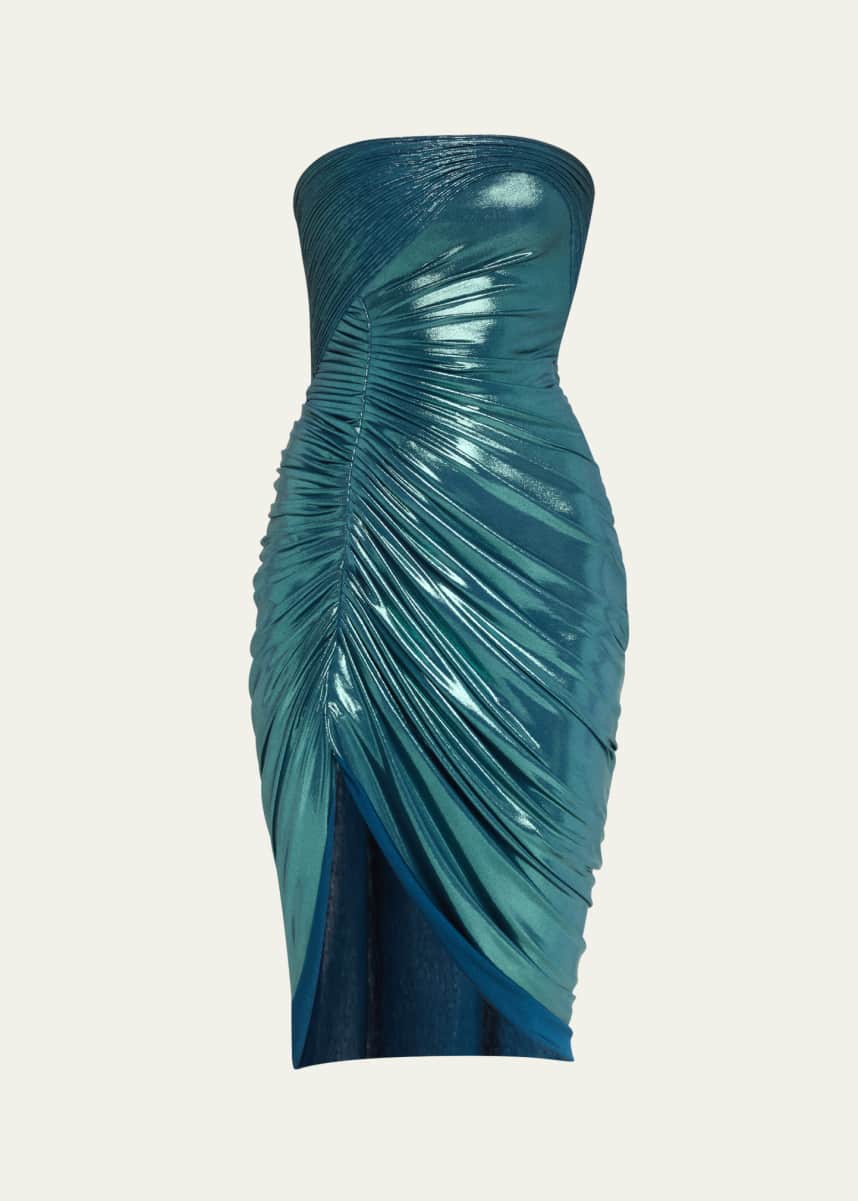 Gaurav Gupta The Reflection Jersey Draped Strapless Dress