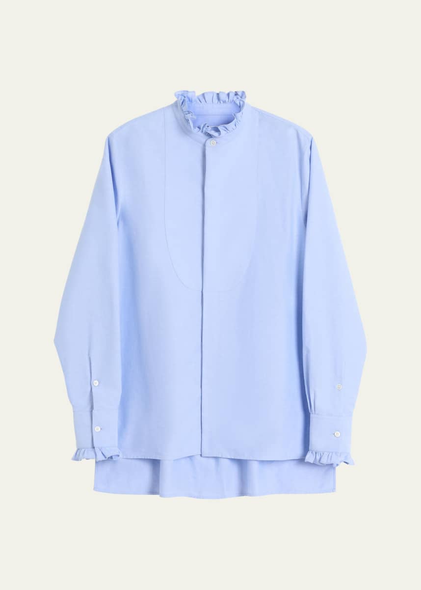 Valentino Garavani Men's Ruched Oxford Sport Shirt