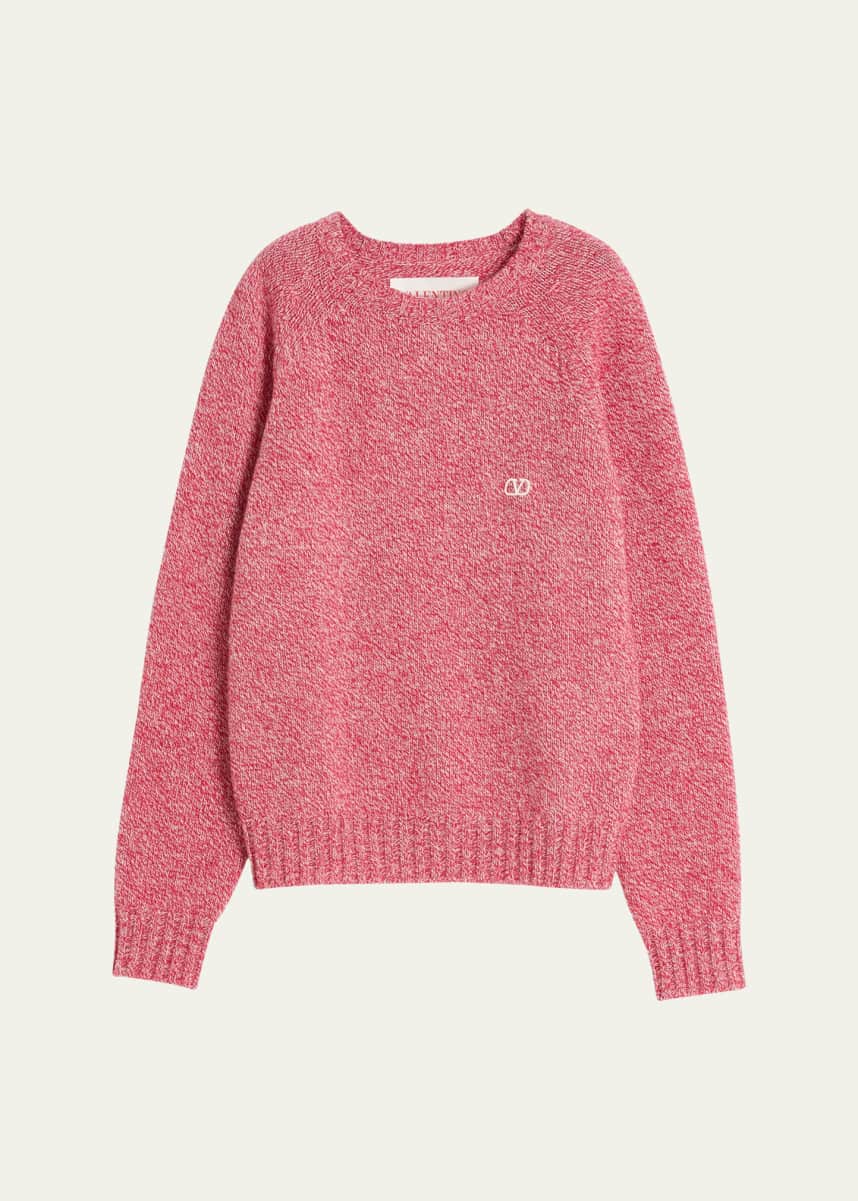 Valentino Garavani Men's VLogo Heathered Wool Sweater