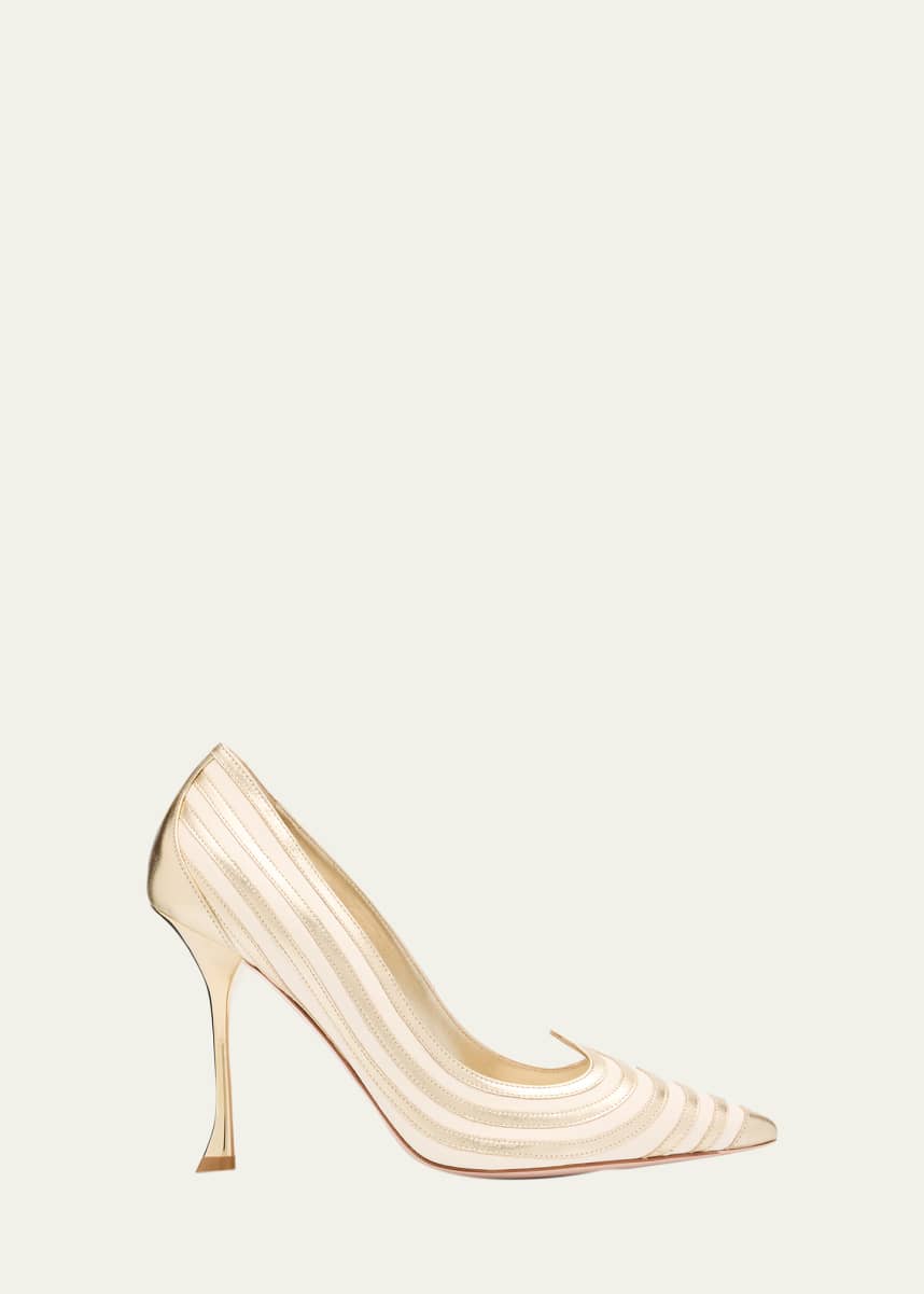 Roger Vivier I Love Vivier Bicolor Silk Leather Pumps