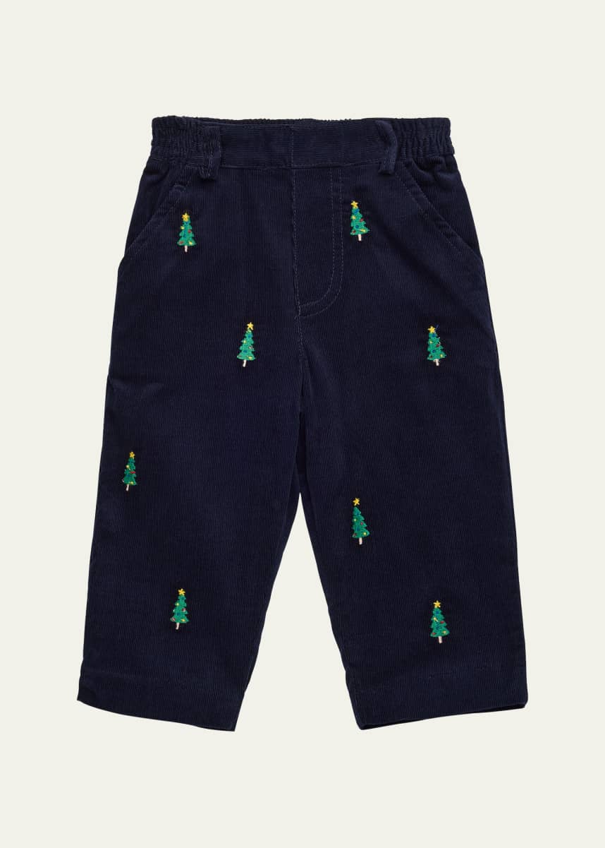 Florence Eiseman Boy s Corduroy Pants W Embroidered Christmas Trees Size 12M 24M Bergdorf Goodman