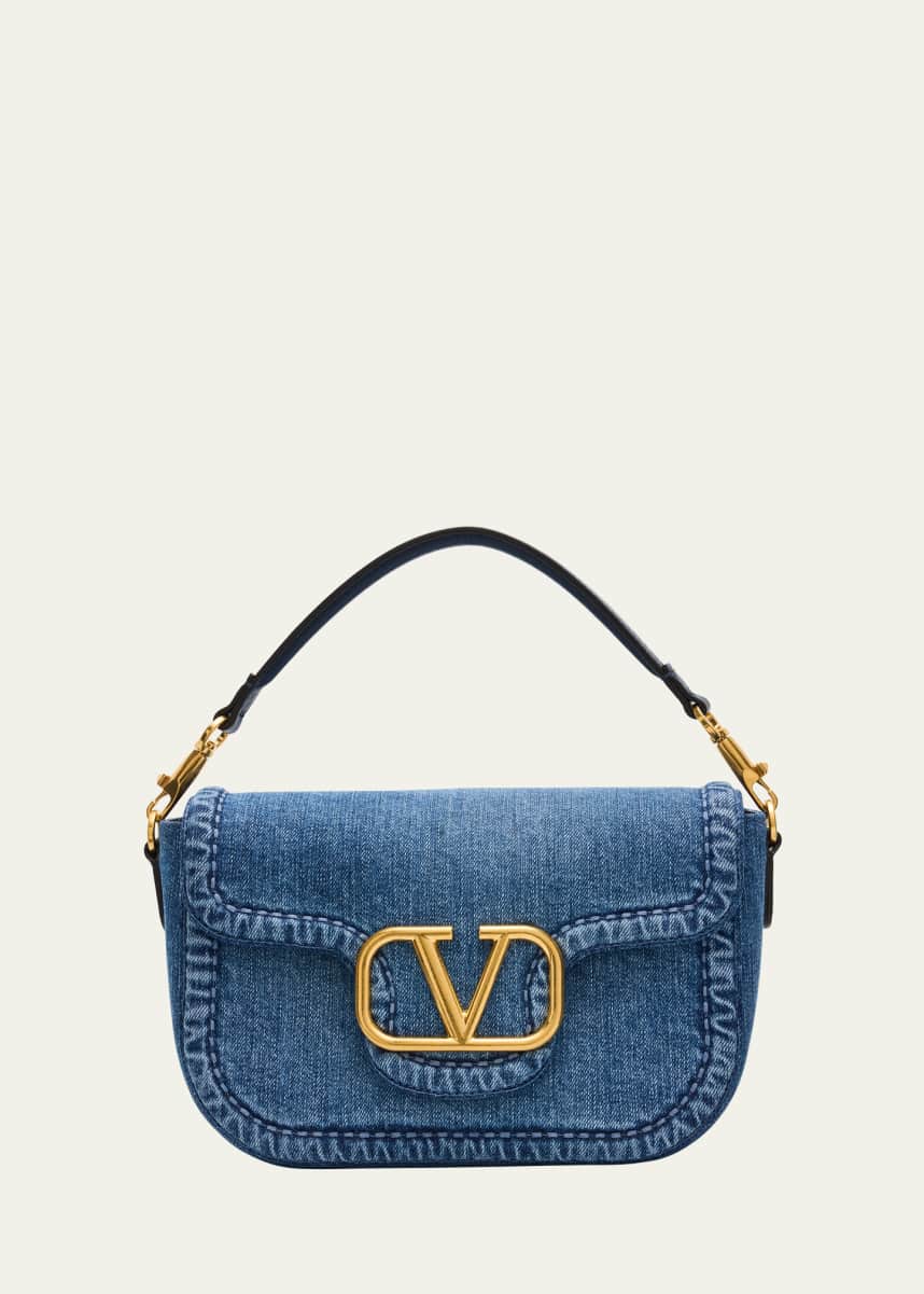 Valentino Garavani Alltime VLOGO Denim Shoulder Bag