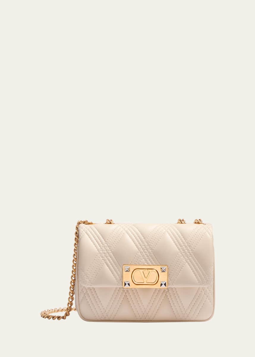 Valentino Garavani Quiltie 67 Small Flap Leather Shoulder Bag