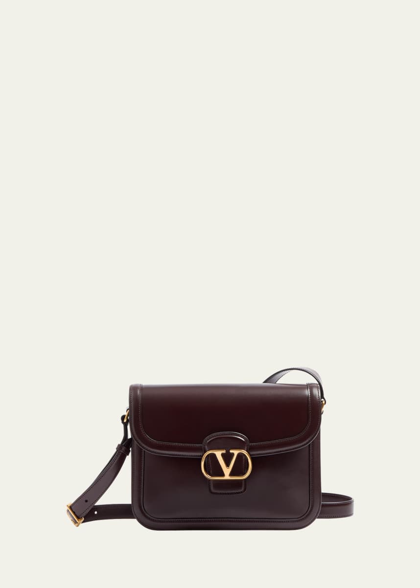 VALENTINO GARAVANI ヴァレンティノ ハンドウォーマー FOX Valentino Garavani 9 to 5 Flap Leather Saddle Shoulder Bag