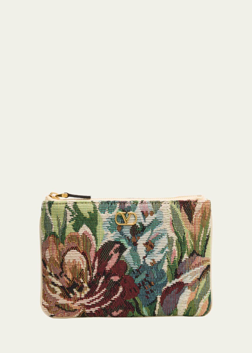 Valentino Garavani Small VLOGO Signature Brocade Pouch Clutch Bag