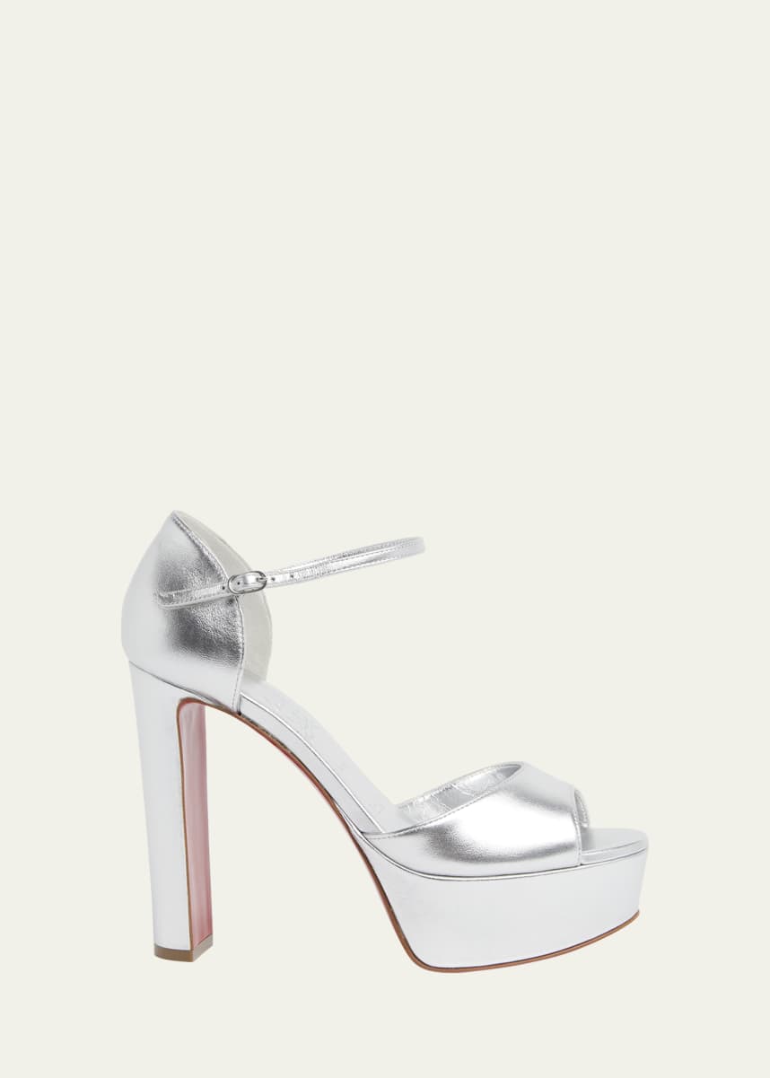 Christian Louboutin Sandaloo Metallic Red Sole Platform Sandals