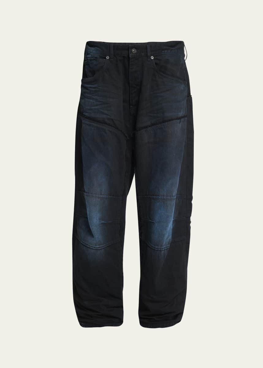 Balenciaga Men's Overdyed Double-Knee Pants