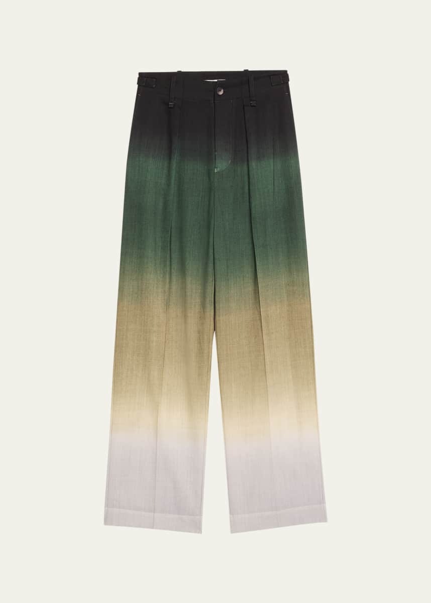 Issey Miyake Nuance Ombre Pleated Wool Pants