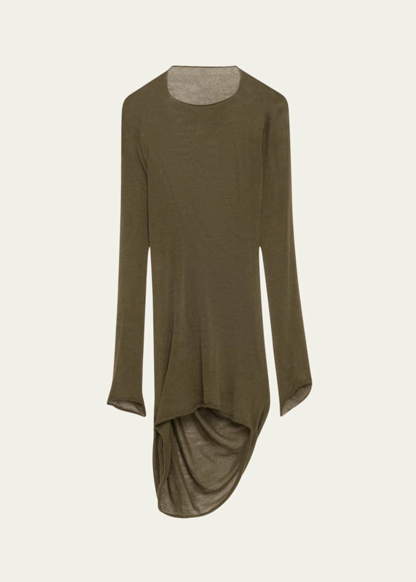 Issey Miyake Ambiguous Asymmetric Wool Tunic Dress
