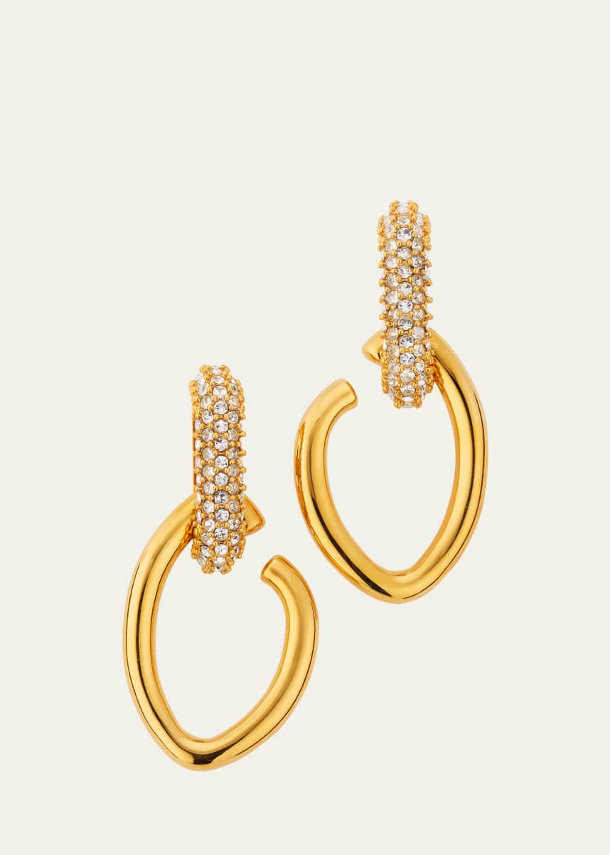 Oscar de la Renta Pave O Drop Earrings