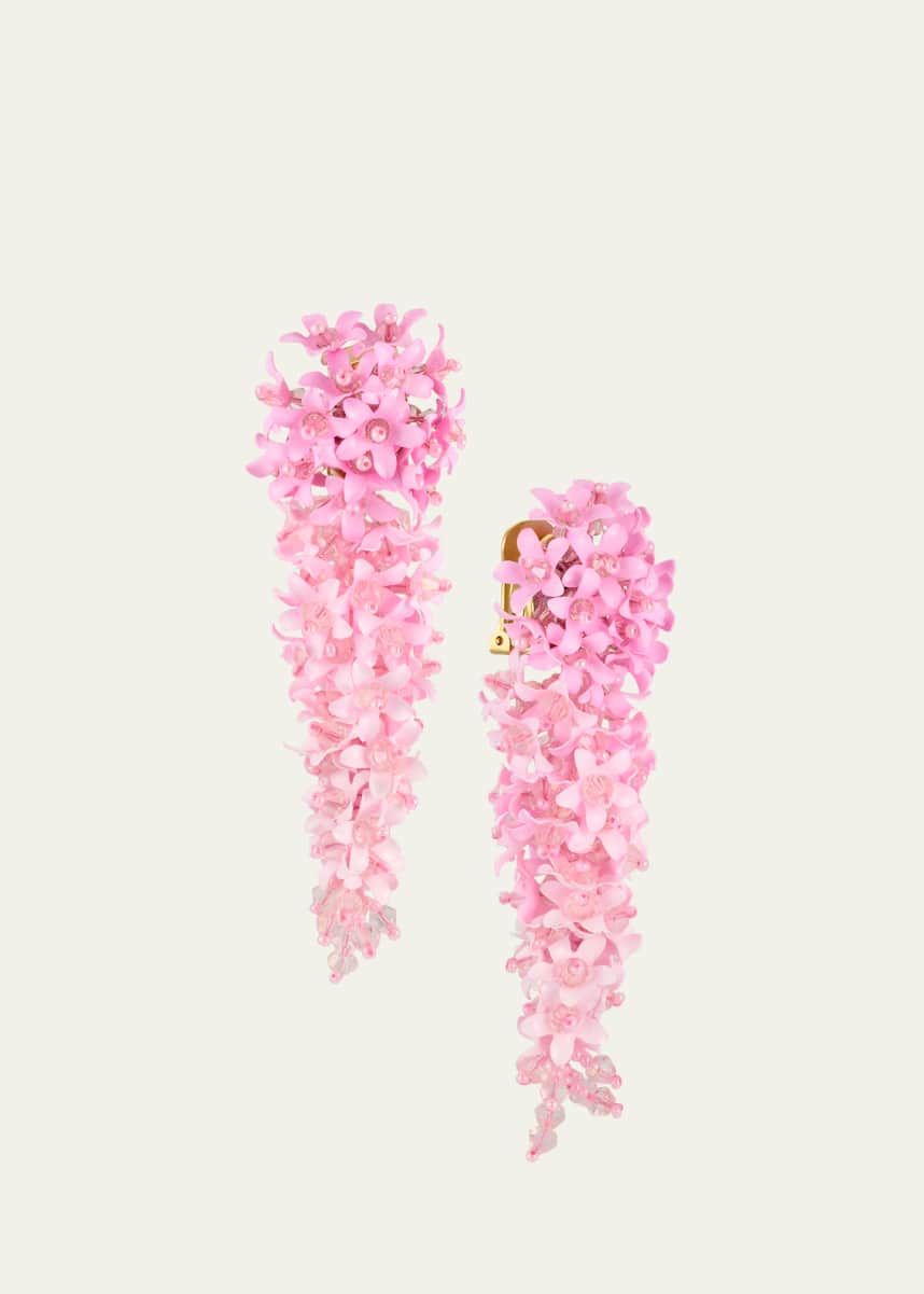 Oscar de la Renta Crawling Flower Cascade Earrings