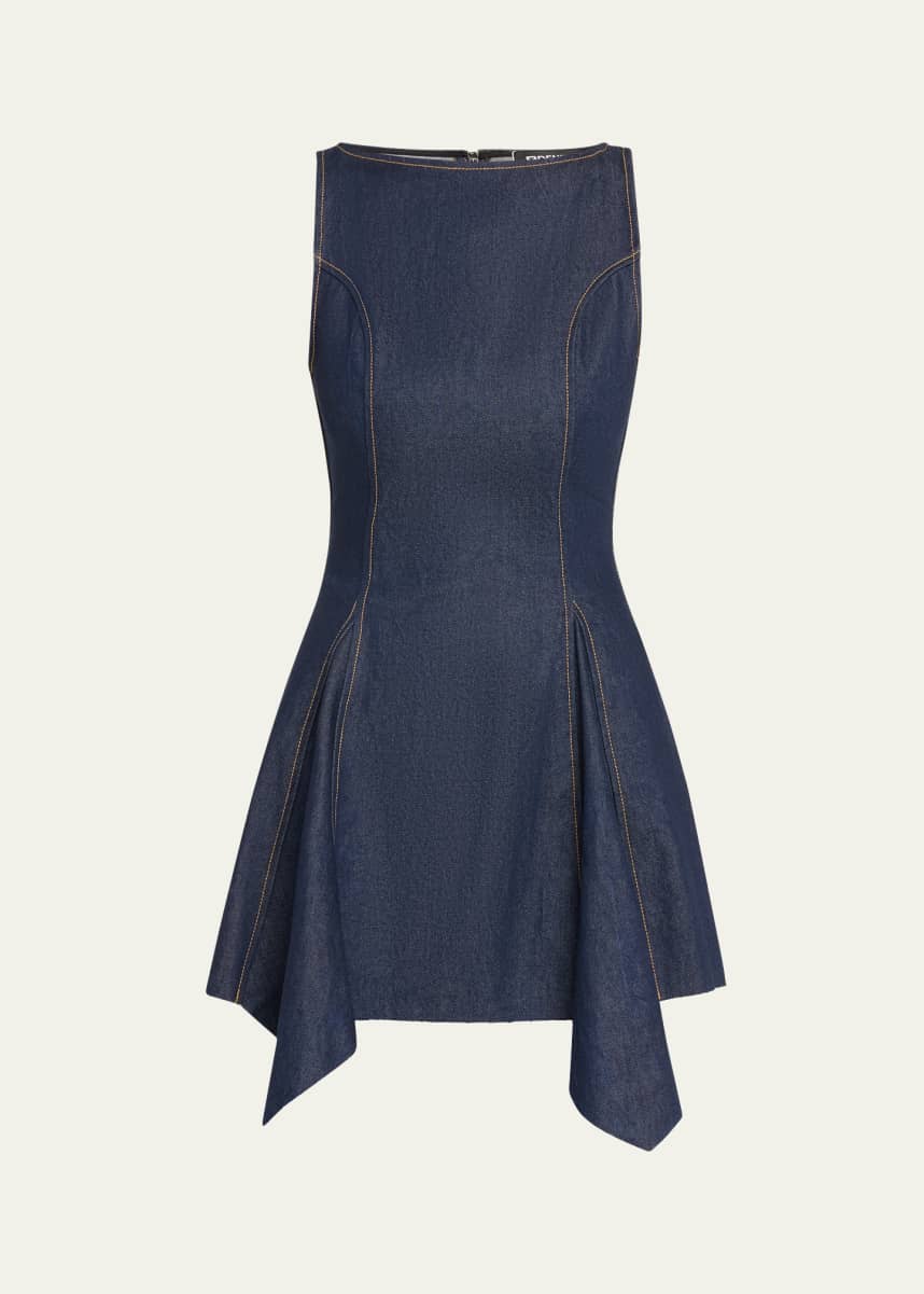EB DENIM Caroline Boat-Neck Denim Mini Dress