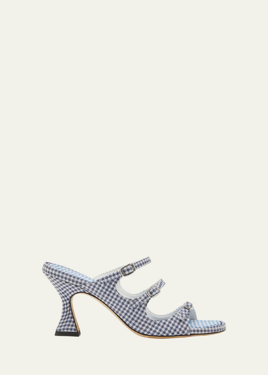 CAREL Kitty Gingham Mary Jane Trio Sandals