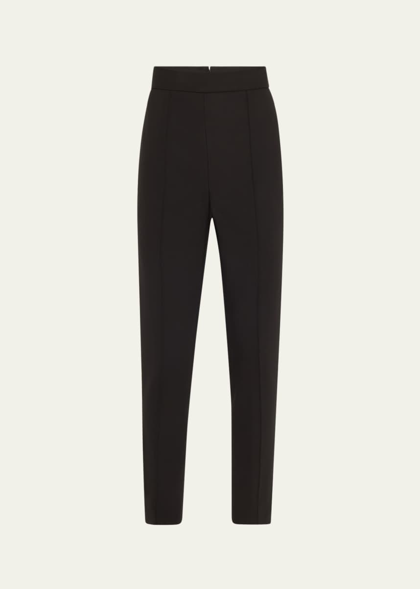 Carolina Herrera High-Rise Pintuck Skinny-Leg Pants