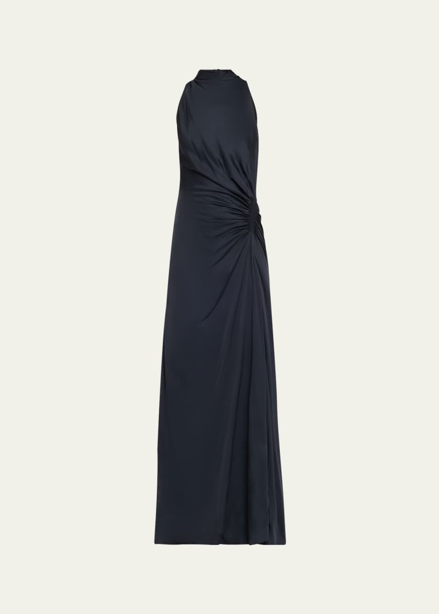 A.L.C. Inez Pleated High-Neck Gown