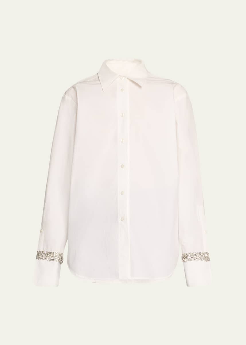 A.L.C. Calvin Embellished Button-Front Top