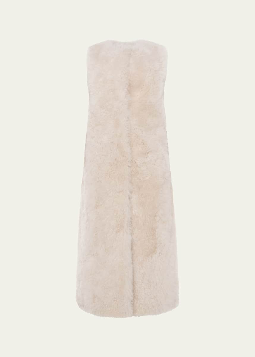Gorski Select Cashmere Goat Fur Collarless Long Vest
