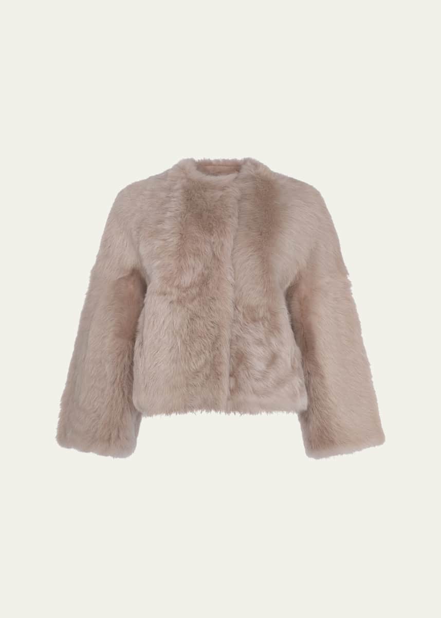 Gorski Reversible Toscana Shearling Lamb Collarless Jacket