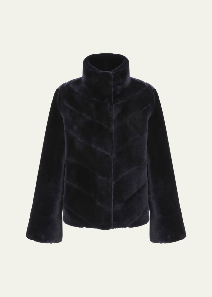 Gorski Reversible Merino Shearling Lamb Chevron Jacket