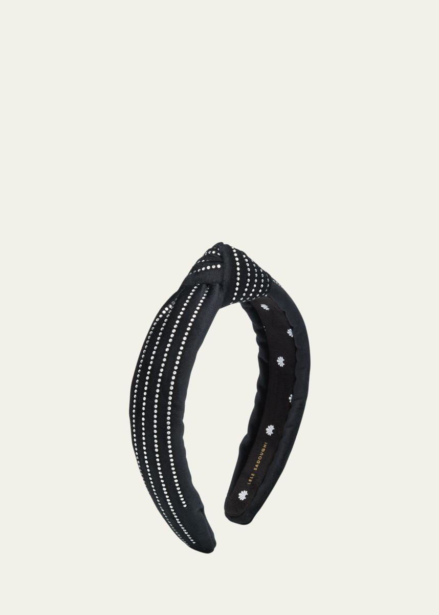 Lele Sadoughi Crystal Pinstriped Slim Knotted Headband  display picture 1