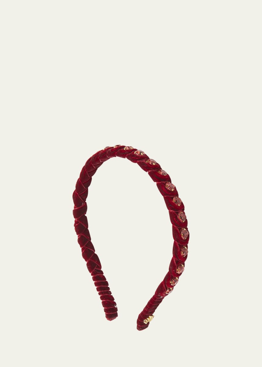 Lele Sadoughi Crystal Velvet Slim Headband