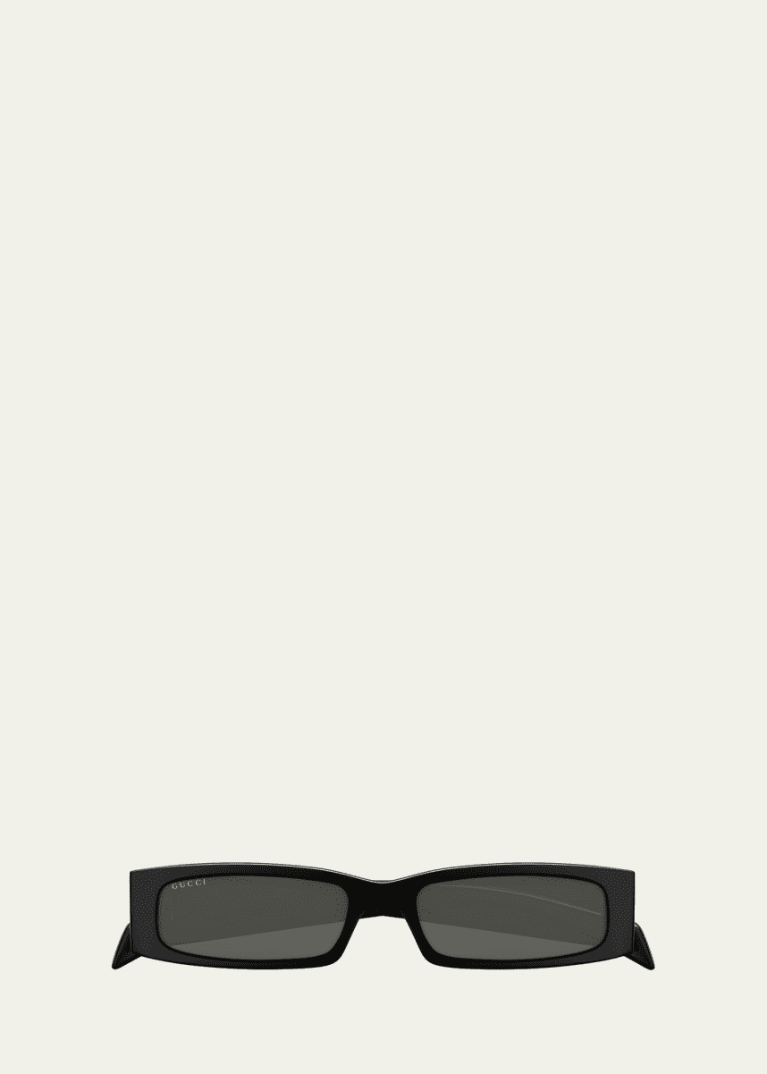 Gucci Men's GG1778SM Acetate and Nylon Rectangle Sunglasses