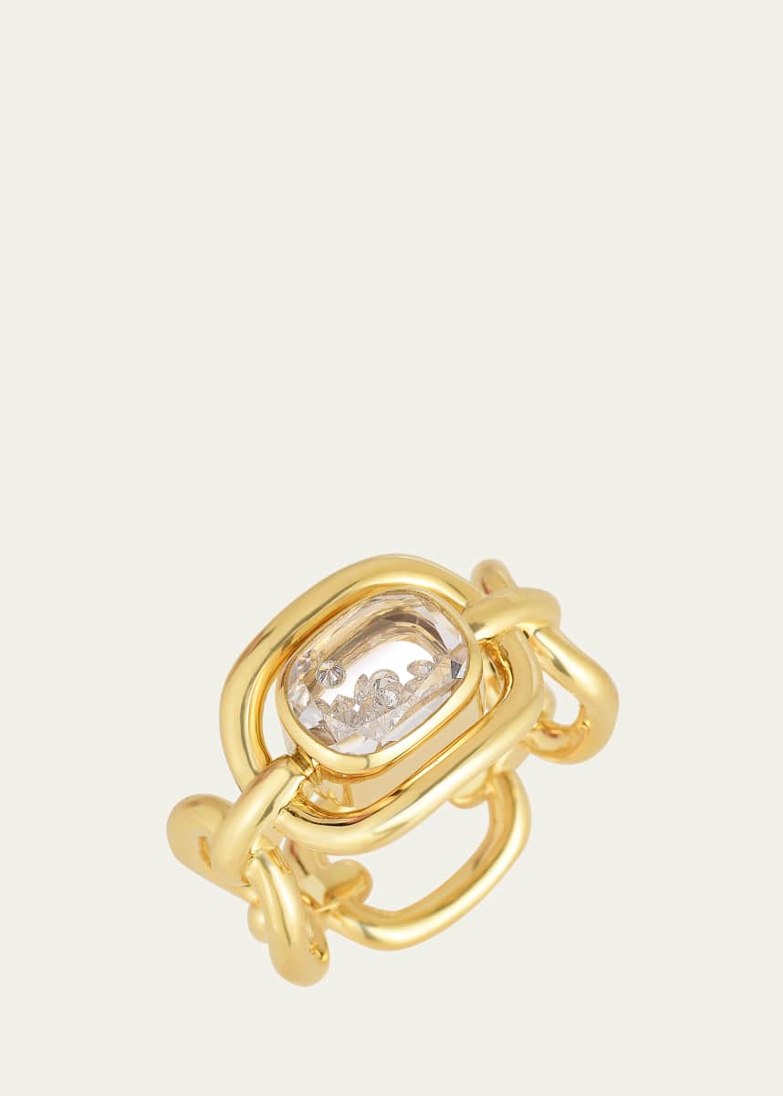 Moritz Glik 18K Yellow Gold Malha Diamond Kaleidoscope Shaker Statement Ring