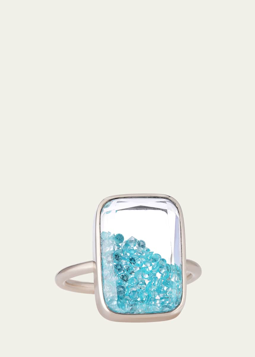 Moritz Glik 18K Yellow Gold Ten Fourteen Paraiba Tourmaline Kaleidoscope Shaker Ring