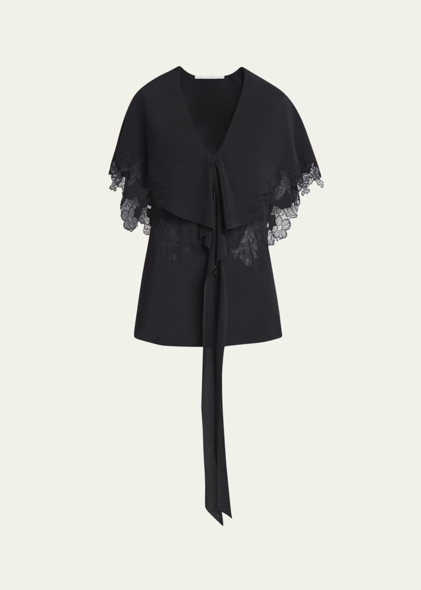 Stella McCartney Lace Cape Silk Blouse
